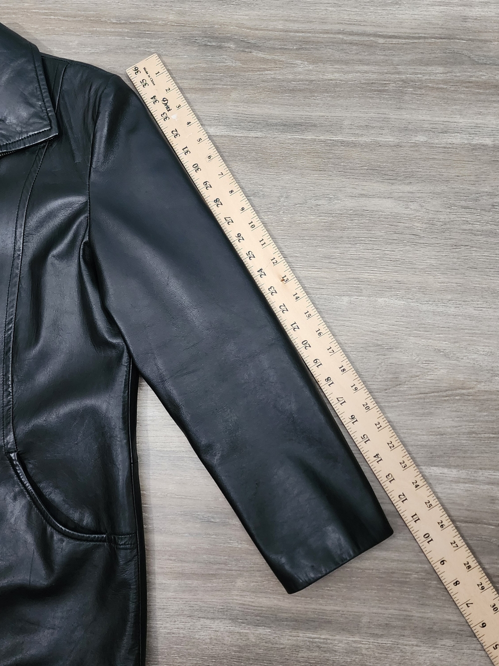 Colebrook Black Leather Jacket Women Large Zip Front Mid Length Coat Classic - Picture 8 of 9